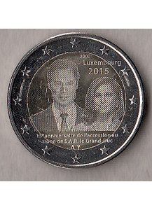 2015 - 2 Euro LUSSEMBURGO 15º anniversario dell' ascesa al trono del Granduca Enrico Fdc